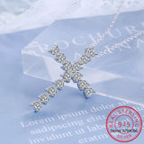 D Moissanite Cross Pendant S925 Silver 18k Plated Necklace