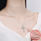 D Moissanite Cross Pendant S925 Silver 18k Plated Necklace