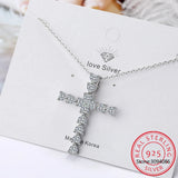 D Moissanite Cross Pendant S925 Silver 18k Plated Necklace