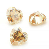 Heart Cut Moissanite Lab-Grown Diamond Test Champagne Gemstones VVS1