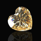Heart Cut Moissanite Lab-Grown Diamond Test Champagne Gemstones VVS1