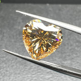 Heart Cut Moissanite Lab-Grown Diamond Test Champagne Gemstones VVS1