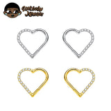 Heart Daith Piercing 16G Clicker Tragus Earring