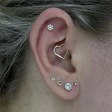Heart Daith Piercing 16G Clicker Tragus Earring