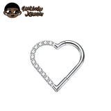 Heart Daith Piercing 16G Clicker Tragus Earring