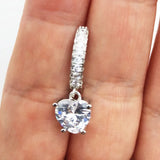 Heart Dangle CZ Belly Button Ring Stainless Steel Body Jewelry