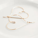 Heart Earrings 14k Filled Customizable Size Jewelry Boho Orecchini