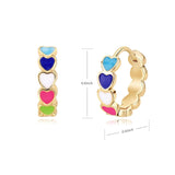 Geometric Hoop Earrings Stainless Steel Enamel Multicolor