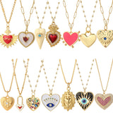 Heart Evil Eye Necklace for Women Stainless Steel Chain