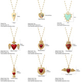 Heart Evil Eye Necklace for Women Stainless Steel Chain
