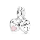 Heart Family Tree Dangle Charm 925 Silver Unicorn Fits Bracelets