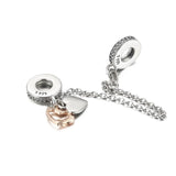 Heart Family Tree Safety Chain Charm 925 Sterling Silver Bead Fit Pan Bracelet