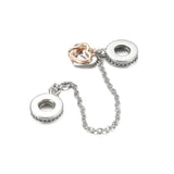Heart Family Tree Safety Chain Charm 925 Sterling Silver Bead Fit Pan Bracelet