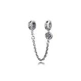 Heart Family Tree Safety Chain Charms 925 Sterling Silver Beads