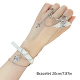 Y2k Heart Finger Ring Hand Chain Bracelets