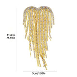 Heart Tassel Brooches for Women Rhinestone Wedding Party Office Pins