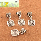 Heart Flower Cross Square Beads for European Bracelets 12Pcs