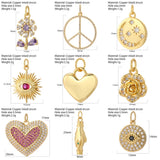 Heart Flower Evil Eye Charms for Jewelry Making Supplies DIY Keychain Necklace