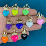 Heart Flower Evil Eye Charms for Jewelry Making Supplies DIY Keychain Necklace