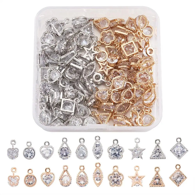 Alloy Charms Pendant with CZ for DIY Jewelry Making