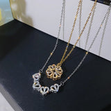 Heart Four-leaf Clover Pendant Necklace Set