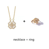 Heart Four-leaf Clover Pendant Necklace Set