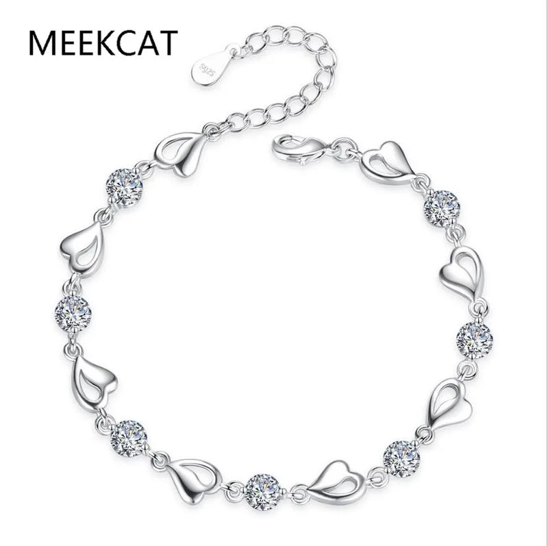 Sterling Silver Moissanite Tennis Bracelet - Sparkling Diamond Bangle