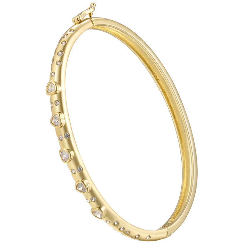 Heart Opening Buckle Bracelet Zircon Ornaments Women's Jewelry