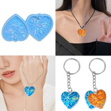 Heart Holographic Resin Mold Earring Silicone Mold Keychain Pendant