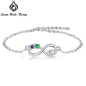 Heart Infinity Bracelet with CZ Charm