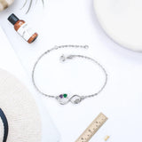 Heart Infinity Bracelet with CZ Charm