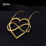 Heart Infinity Name Necklaces Stainless Steel Personalized Jewelry for Women