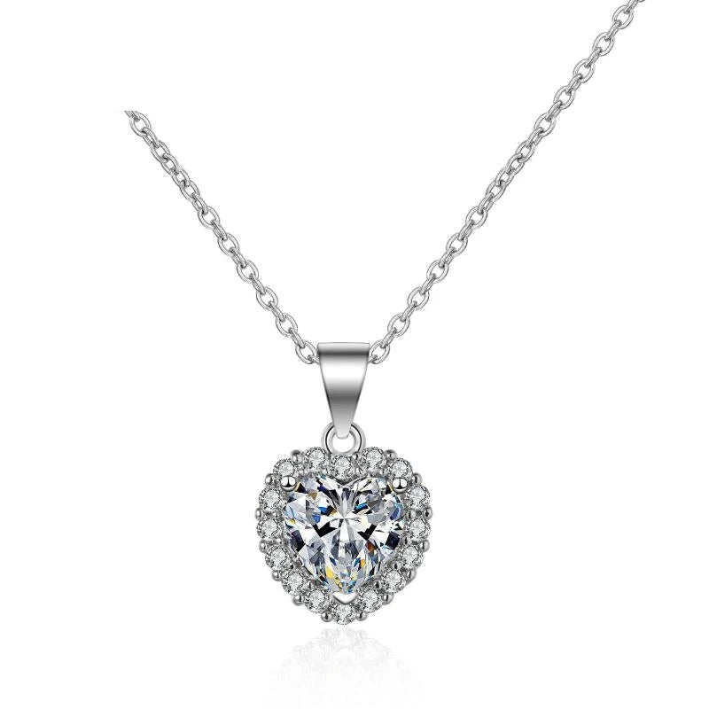 Heart Pendant Necklace Sterling Silver Necklace for Women