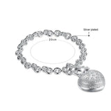 Heart Key Charm Bracelet Silver 925 Jewelry Women Bijoux Gift High
