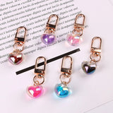 Colorful Heart Keychain Bag Charms Girly Key Chains