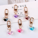 Colorful Heart Keychain Bag Charms Girly Key Chains