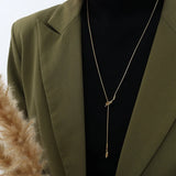 Heart Knot Tassel Winter Sweater Chain Necklace for Women