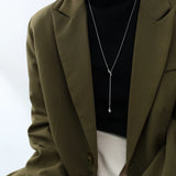 Heart Knot Tassel Winter Sweater Chain Necklace for Women