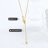 Heart Knot Tassel Winter Sweater Chain Necklace for Women
