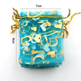 Heart Lake Bronzing Organza Jewelry Packaging Gift Bags 7x9cm 100pcs/lot