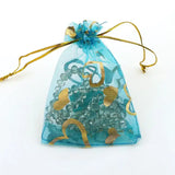 Heart Lake Bronzing Organza Jewelry Packaging Gift Bags 7x9cm 100pcs/lot