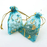 Heart Lake Bronzing Organza Jewelry Packaging Gift Bags 7x9cm 100pcs/lot