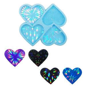 Heart Laser Holographic Silicone Mould DIY Phone Holder Mold