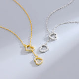 Heart Layer Necklace Pendant Silver 925 Jewelry K Accessories