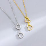 Heart Layer Necklace Pendant Silver 925 Jewelry K Accessories