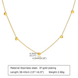 Heart Link Choker Chain Necklace for Women, Stainless Steel Jewelry