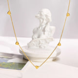 Heart Link Choker Chain Necklace for Women, Stainless Steel Jewelry