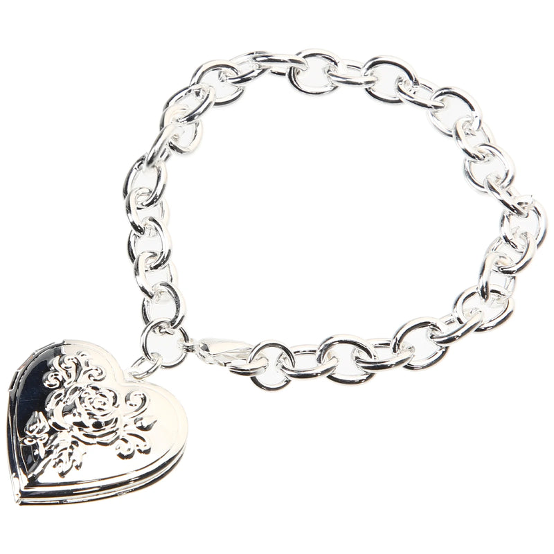 Heart Locket Bracelet Heart Charm Bracelet for Women Girls