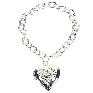 Heart Locket Bracelet Heart Charm Bracelet for Women Girls