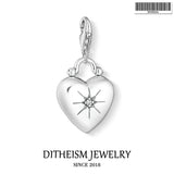 925 Silver Heart Locket Charm Pendant - Romantic Gift For Women